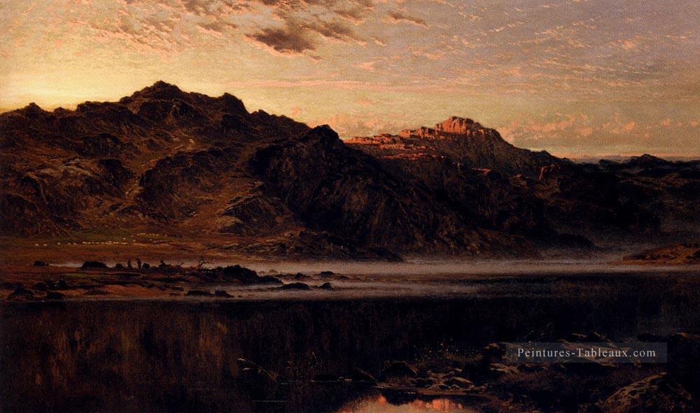 Quand l’Ouest avec des lumières du soir paysage Benjamin Williams Leader rivière Peintures à l'huile